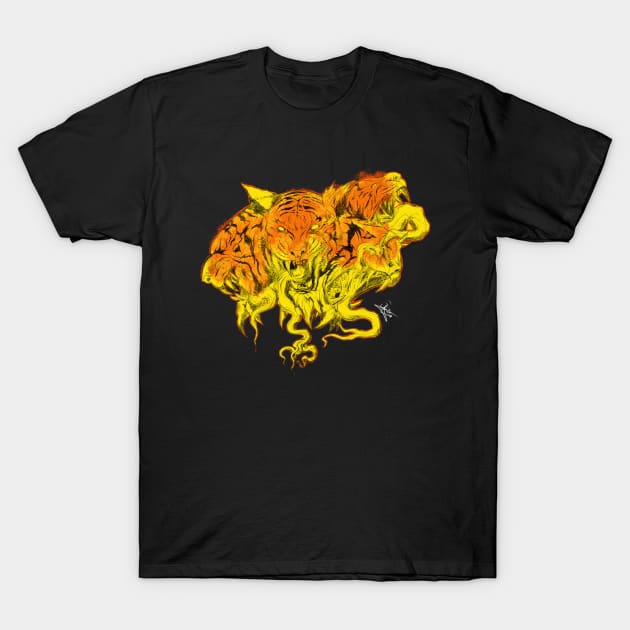 Mutant Lovecraftian Tiger T-Shirt by NeoHorror